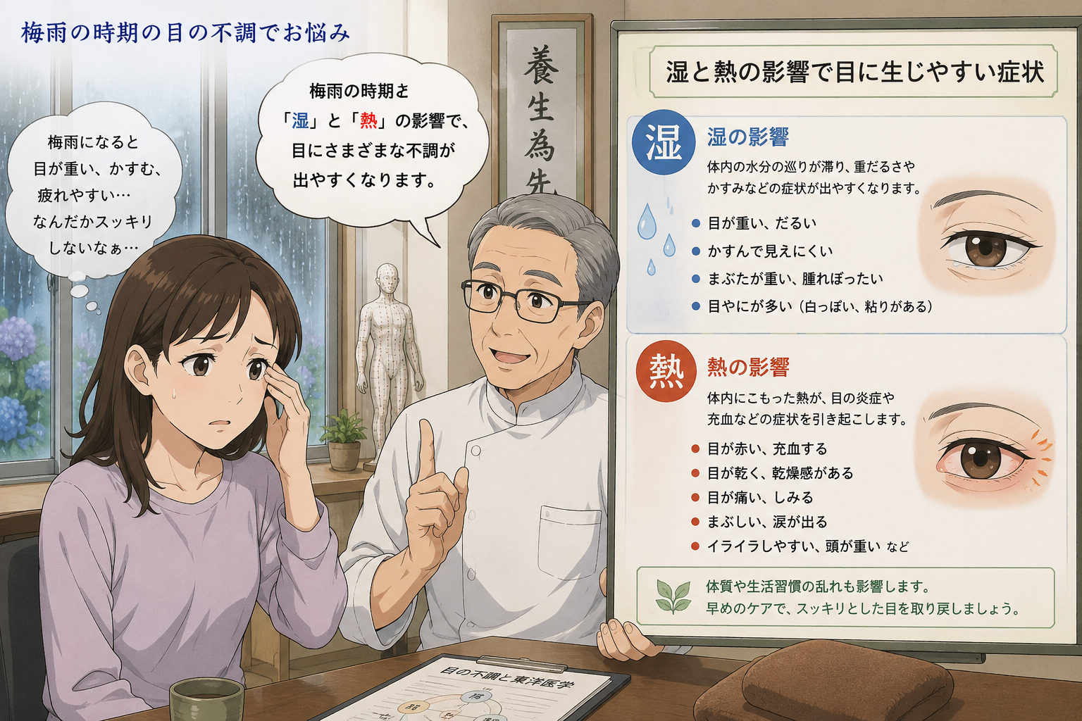 梅雨時に「眼が重い」「見えにくい」と感じるのはなぜ？