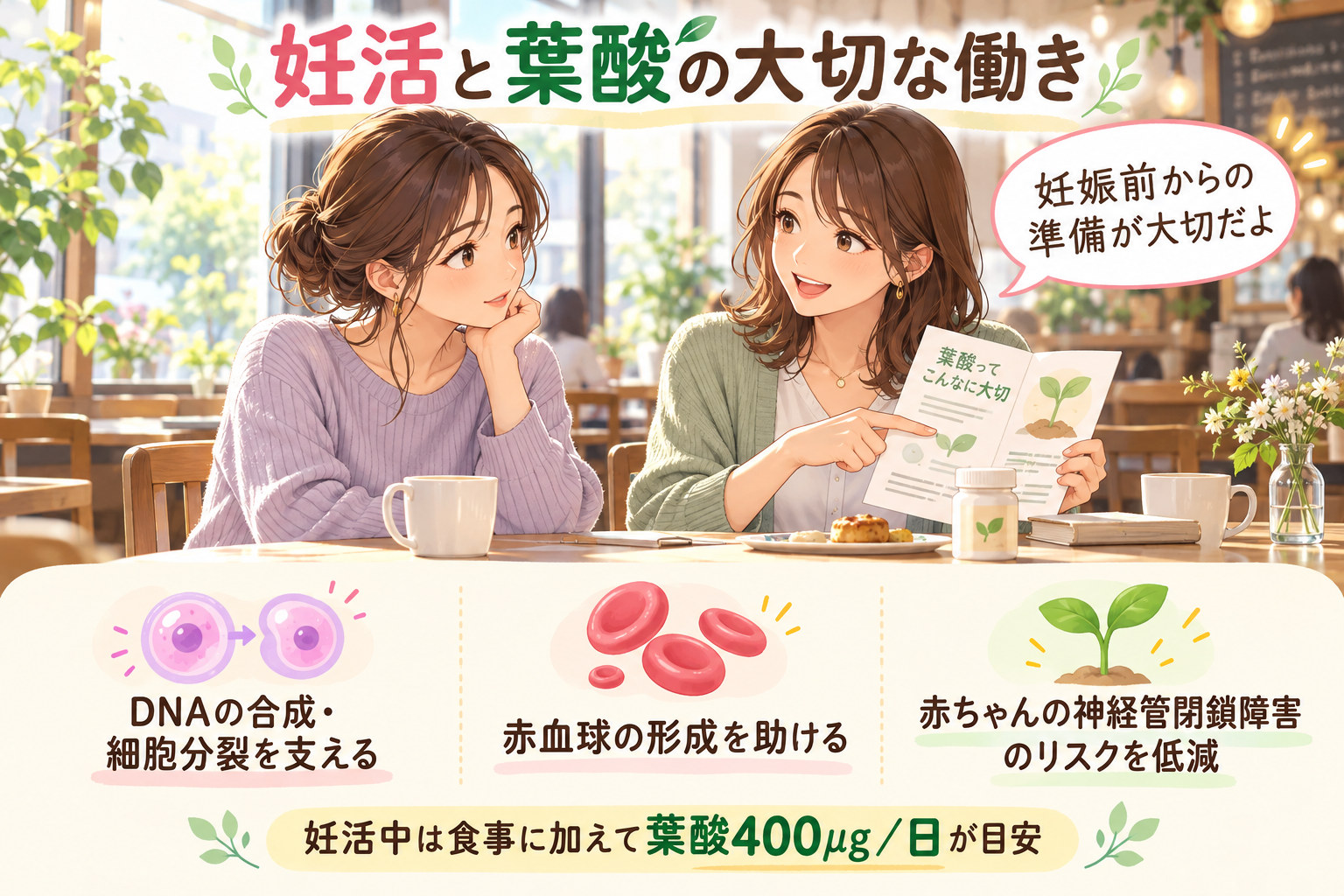 葉酸の働きと妊活 and 男性や高齢者にも大切な理由